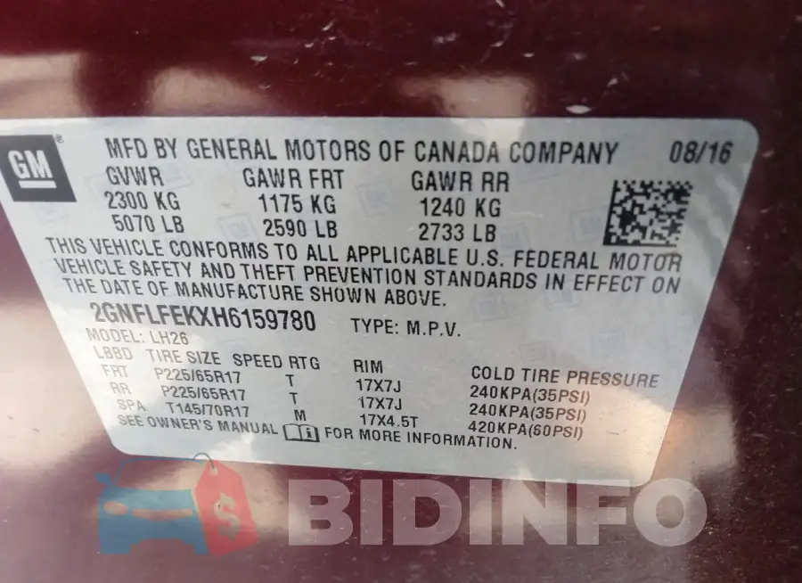 2GNFLFEKXH6159780 Photo# 9