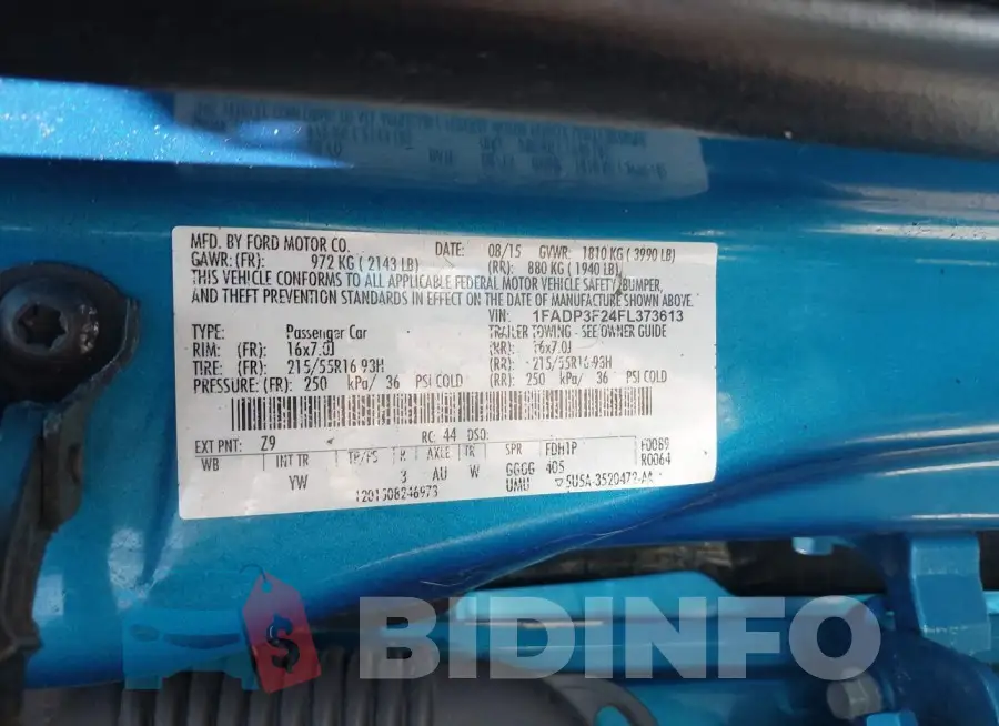 1FADP3F24FL373613 Photo# 8