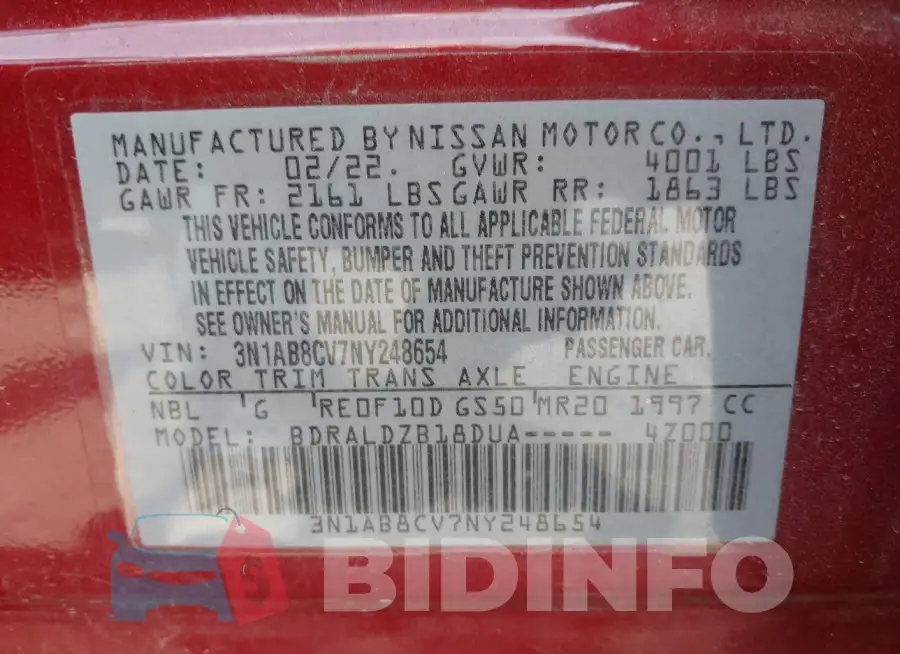 3N1AB8CV7NY248654 Photo# 9