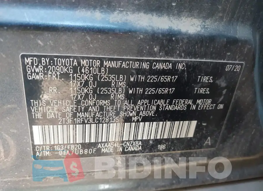 2T3F1RFV3LC128135 Photo# 9