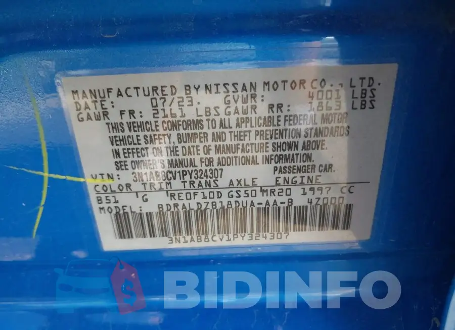 3N1AB8CV1PY324307 Photo# 9