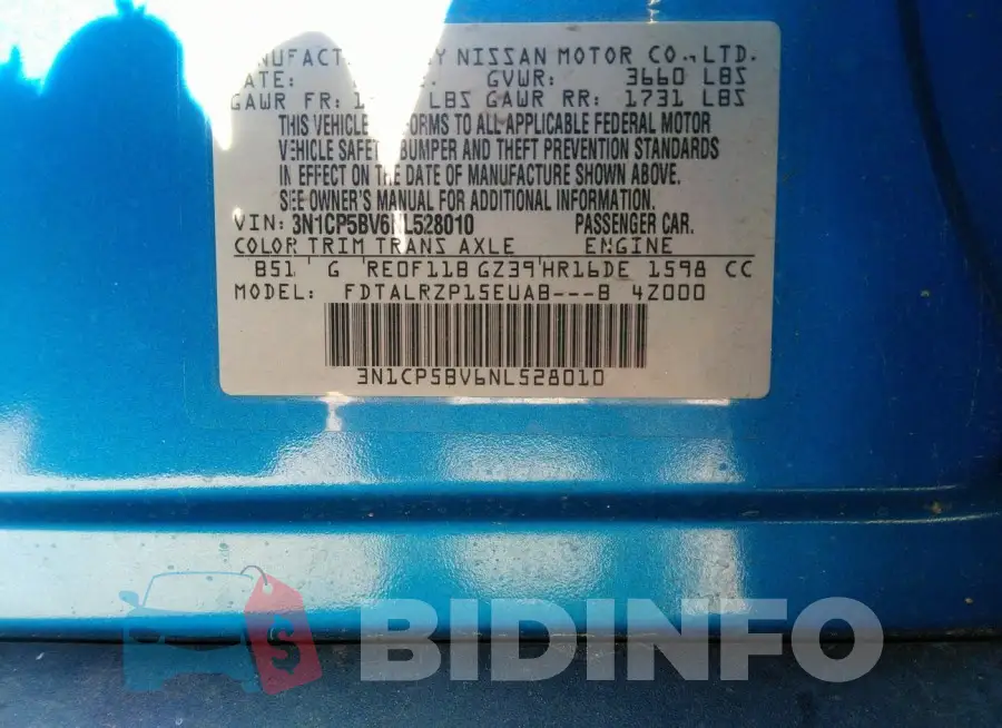 3N1CP5BV6NL528010 Photo# 9