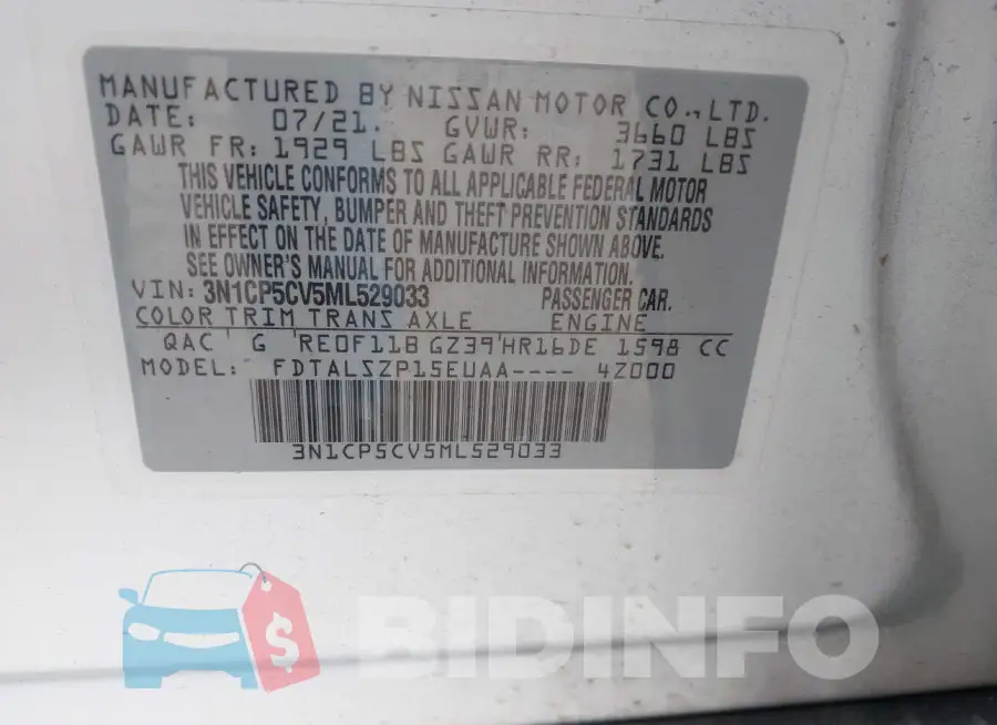 3N1CP5CV5ML529033 Photo# 9