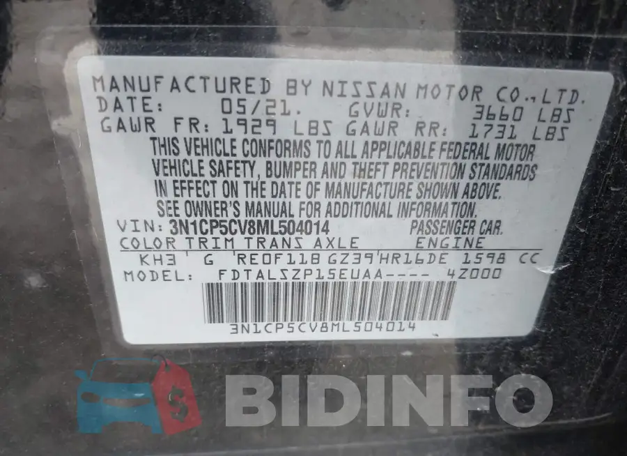 3N1CP5CV8ML504014 Photo# 9
