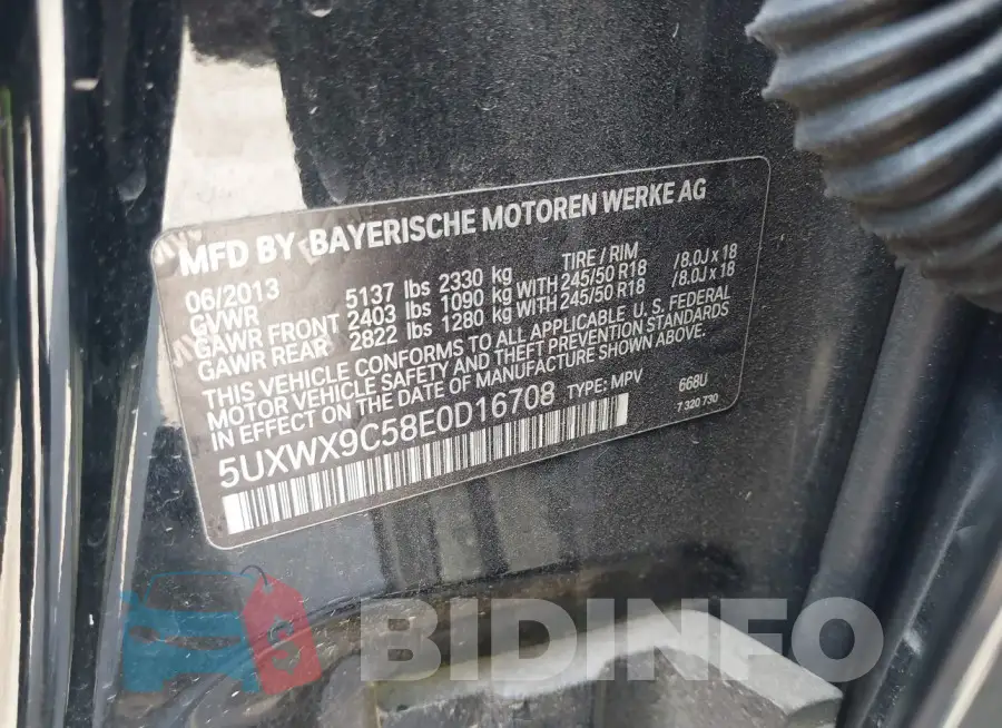 5UXWX9C58E0D16708 Photo# 9