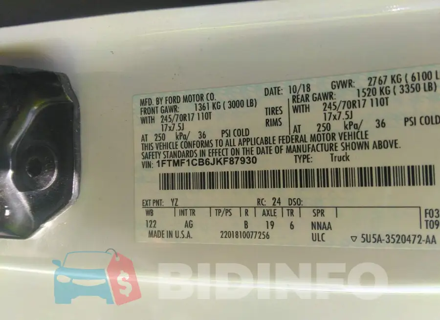 1FTMF1CB6JKF87930 Photo# 9