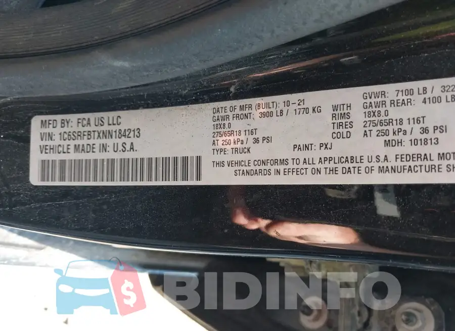 1C6SRFBTXNN184213 Photo# 9
