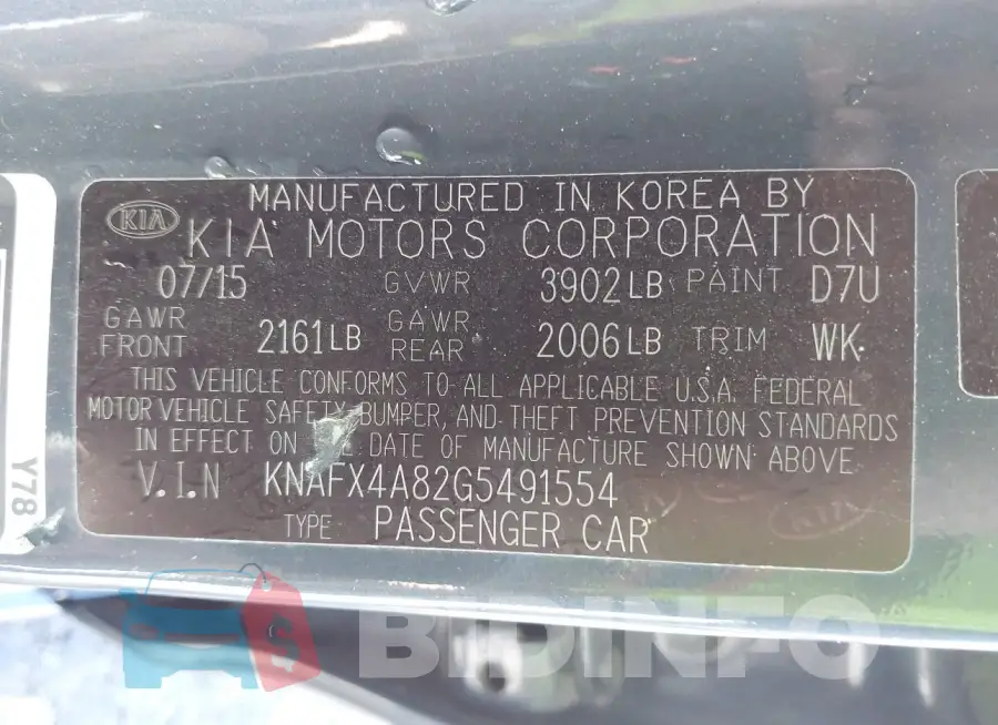 KNAFX4A82G5491554 Photo# 9
