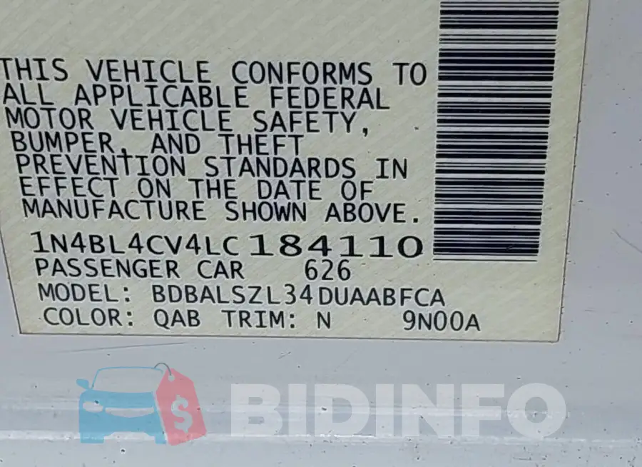 1N4BL4CV4LC184110 Photo# 9