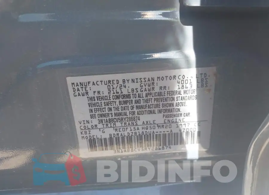 3N1AB8CV5RY286874 Photo# 9