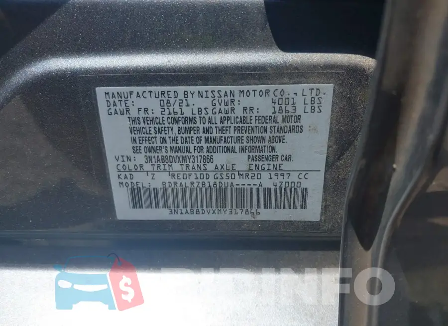 3N1AB8DVXMY317866 Photo# 9