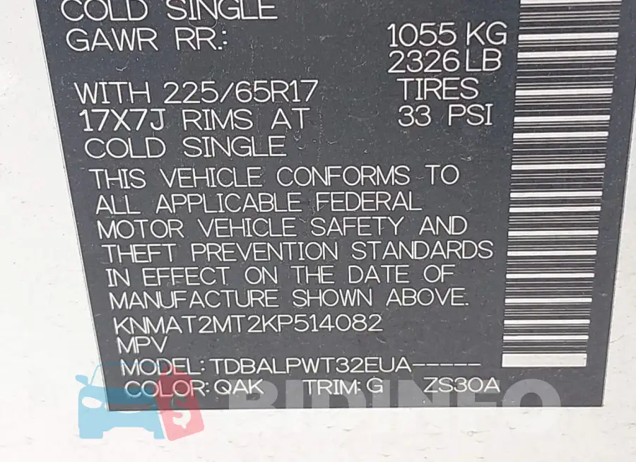 KNMAT2MT2KP514082 Photo# 9