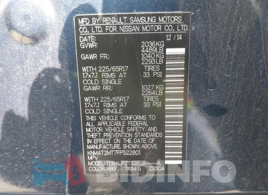 KNMAT2MT7FP522801 Photo# 9
