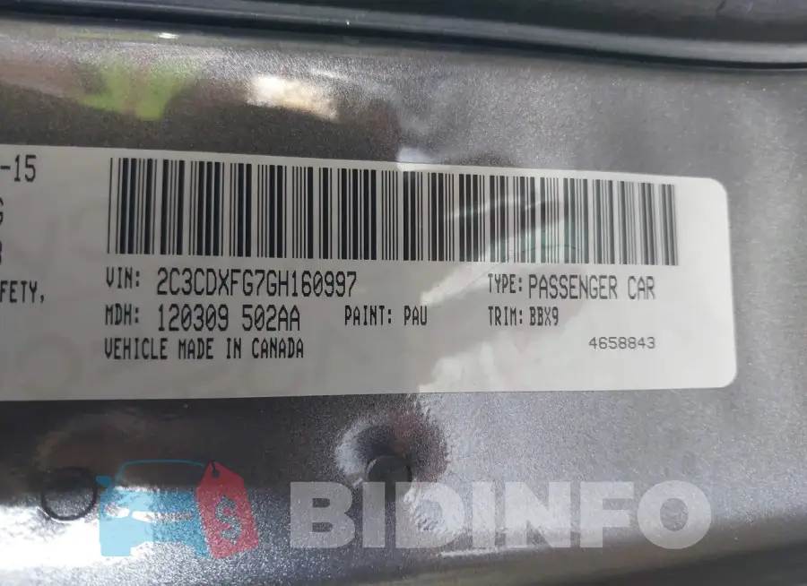 2C3CDXFG7GH160997 Photo# 9