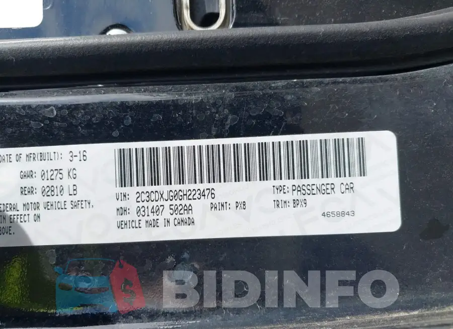 2C3CDXJG0GH223476 Photo# 9