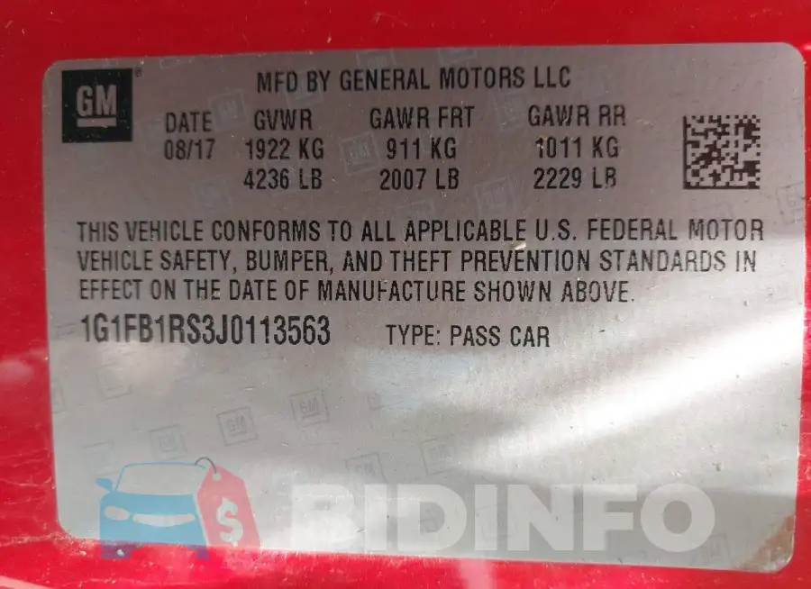 1G1FB1RS3J0113563 Photo# 9