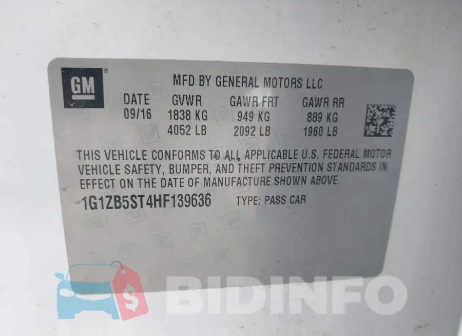 1G1ZB5ST4HF139636 Photo# 9