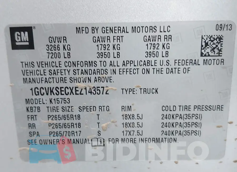 1GCVKSECXEZ143572 Photo# 9