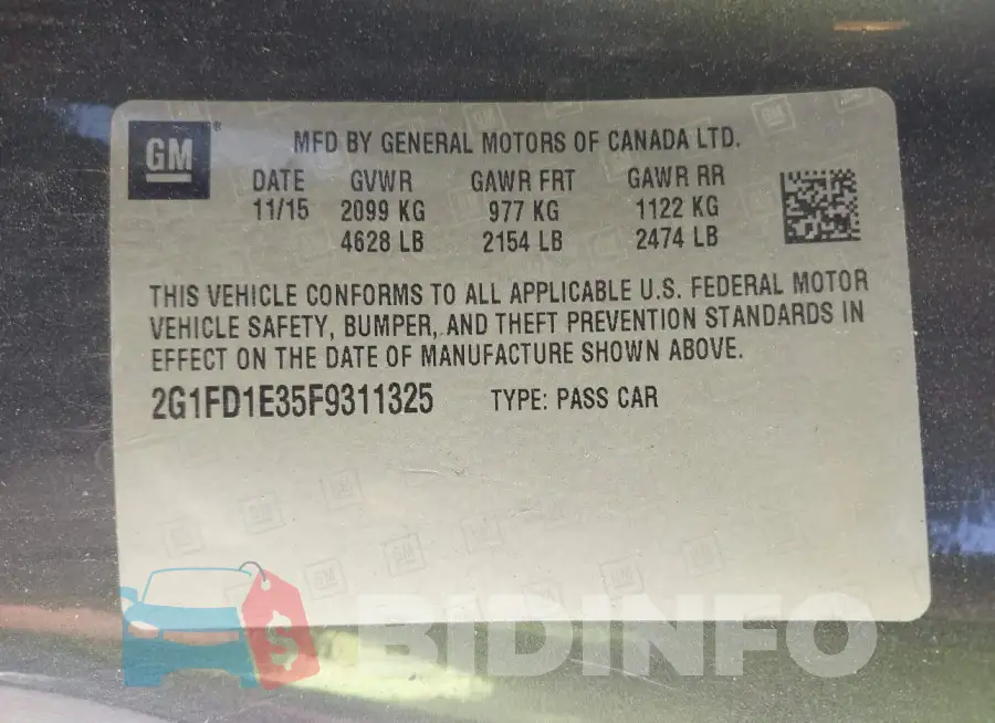 2G1FD1E35F9311325 Photo# 9