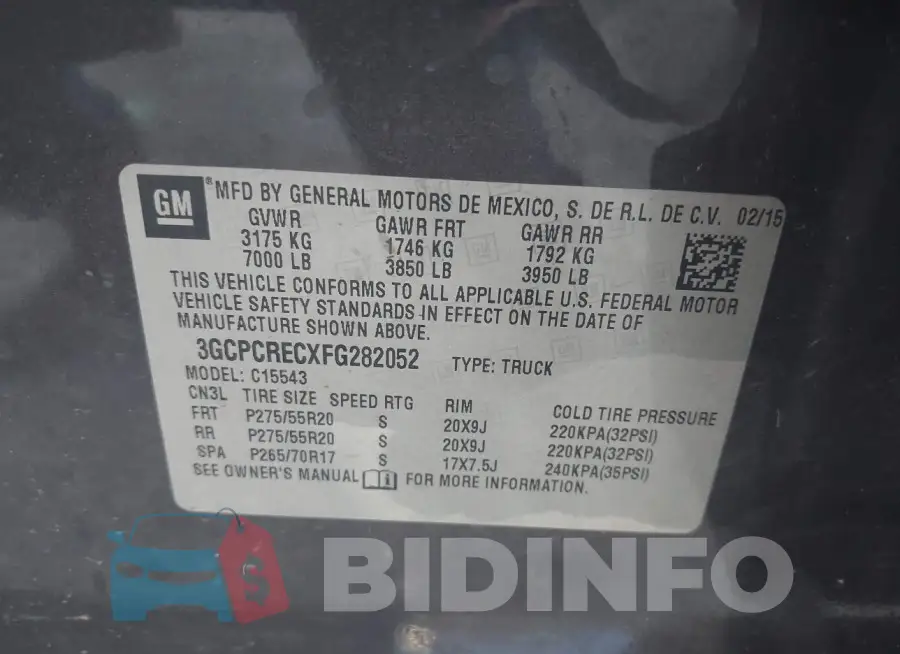 3GCPCRECXFG282052 Photo# 9