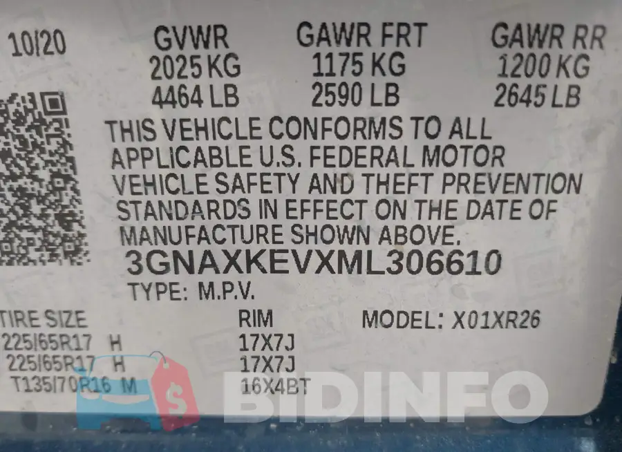 3GNAXKEVXML306610 Photo# 9