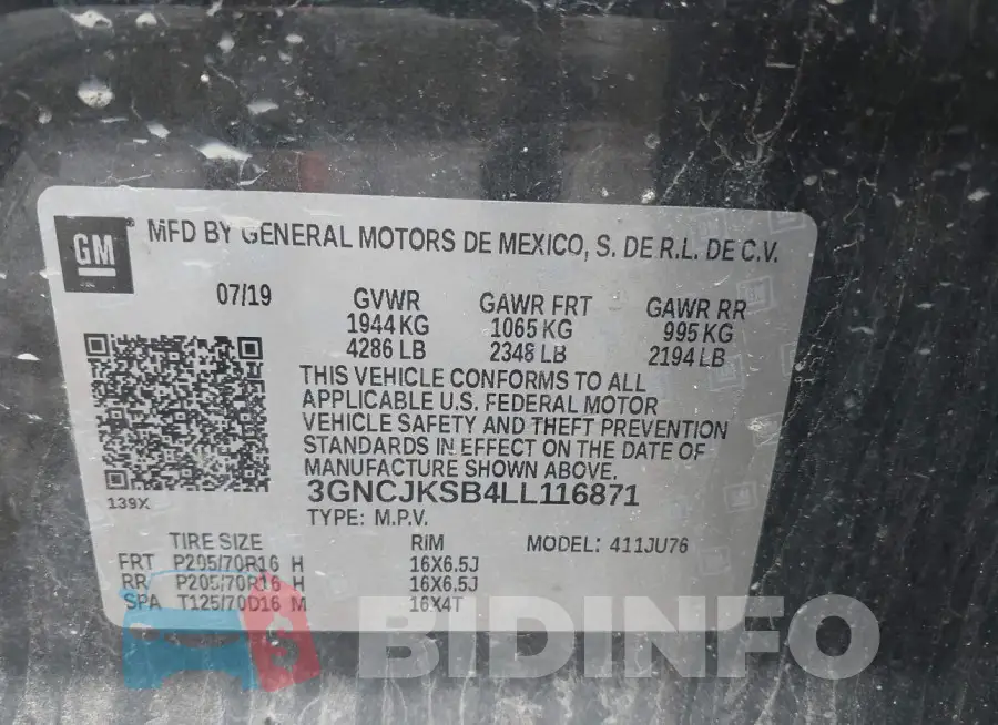 3GNCJKSB4LL116871 Photo# 9