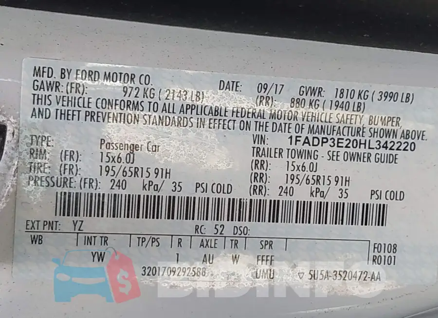 1FADP3E20HL342220 Photo# 4