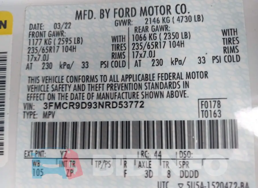 3FMCR9D93NRD53772 Photo# 9