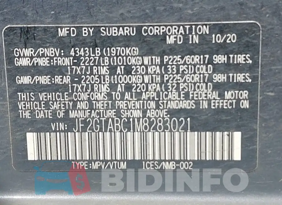 JF2GTABC1M8283021 Photo# 9