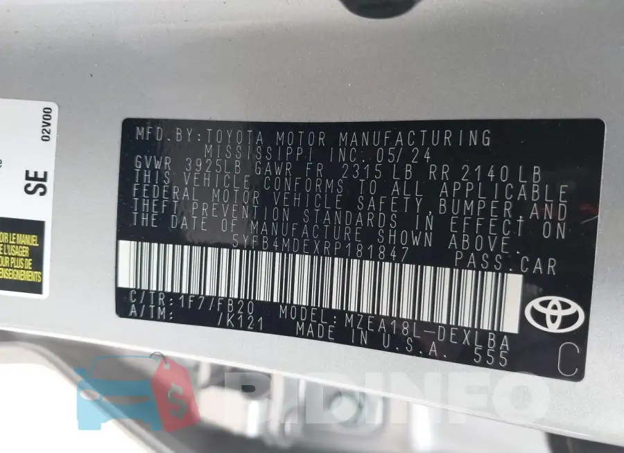 5YFB4MDEXRP181847 Photo# 9