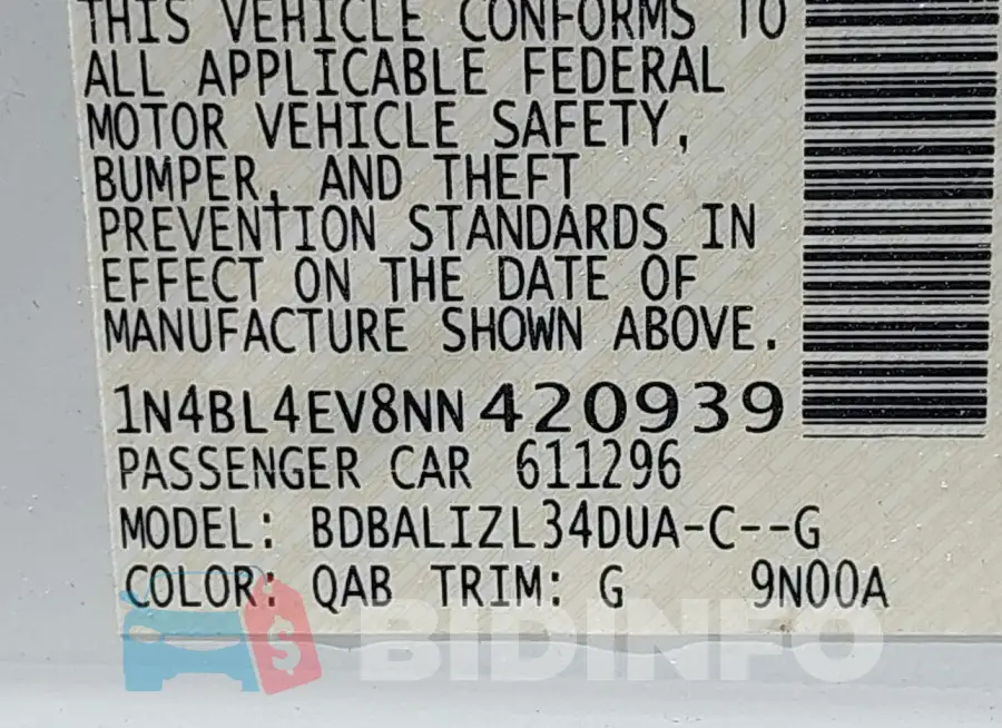 1N4BL4EV8NN420939 Photo# 9
