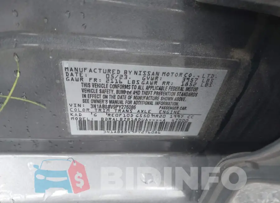 3N1AB8BV9PY276086 Photo# 9