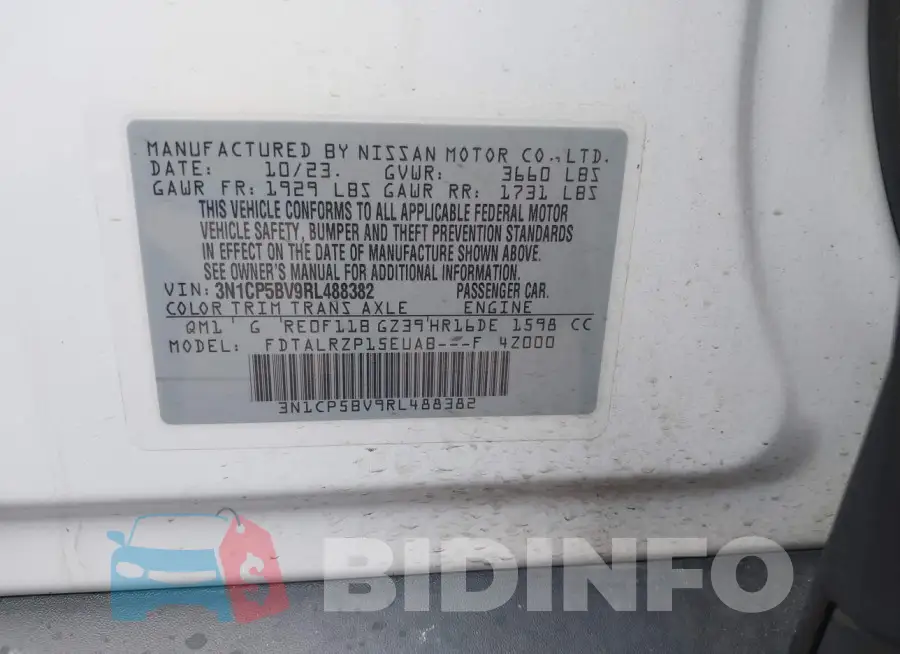3N1CP5BV9RL488382 Photo# 9