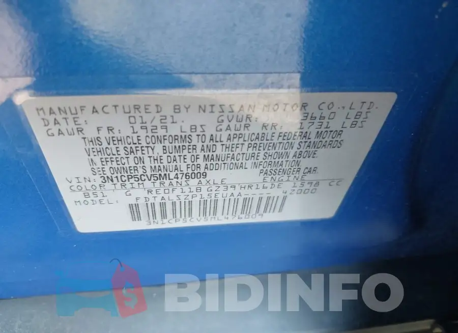 3N1CP5CV5ML476009 Photo# 9
