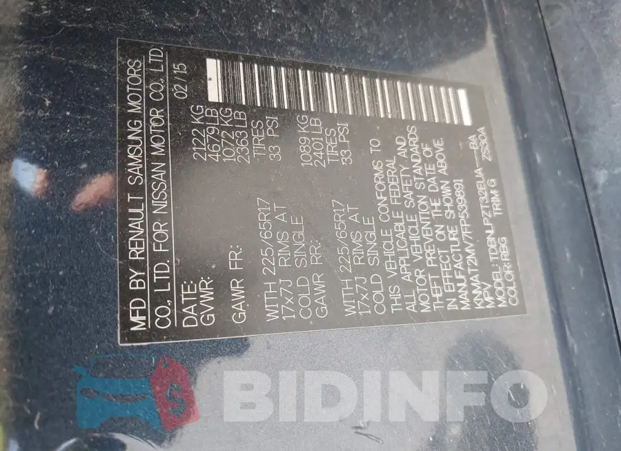 KNMAT2MV7FP539891 Photo# 9