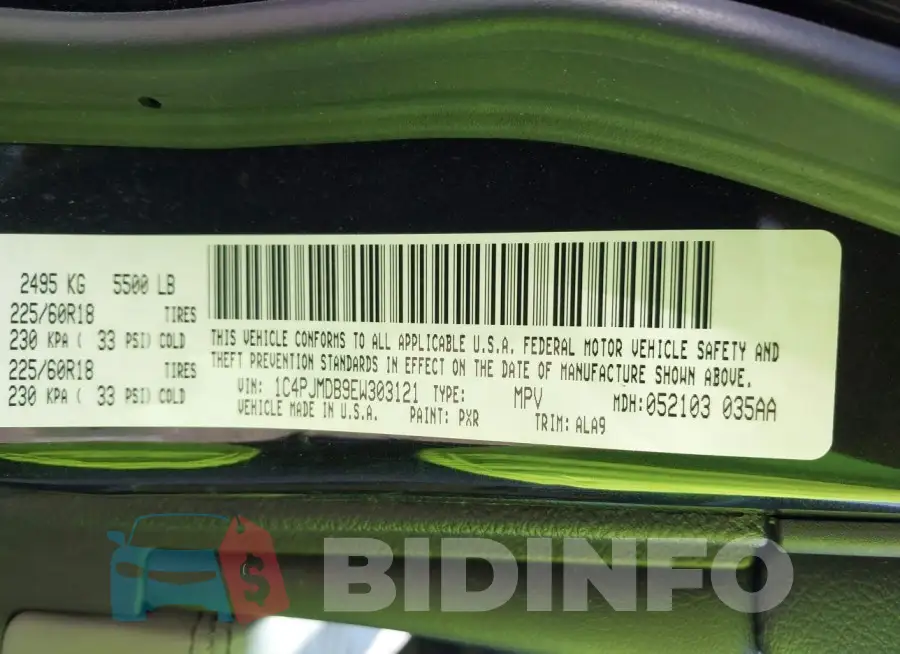 1C4PJMDB9EW303121 Photo# 9