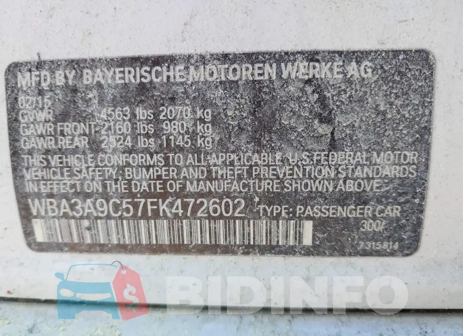 WBA3A9C57FK472602 Photo# 9