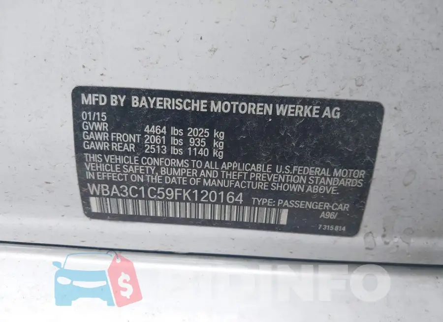 WBA3C1C59FK120164 Photo# 9