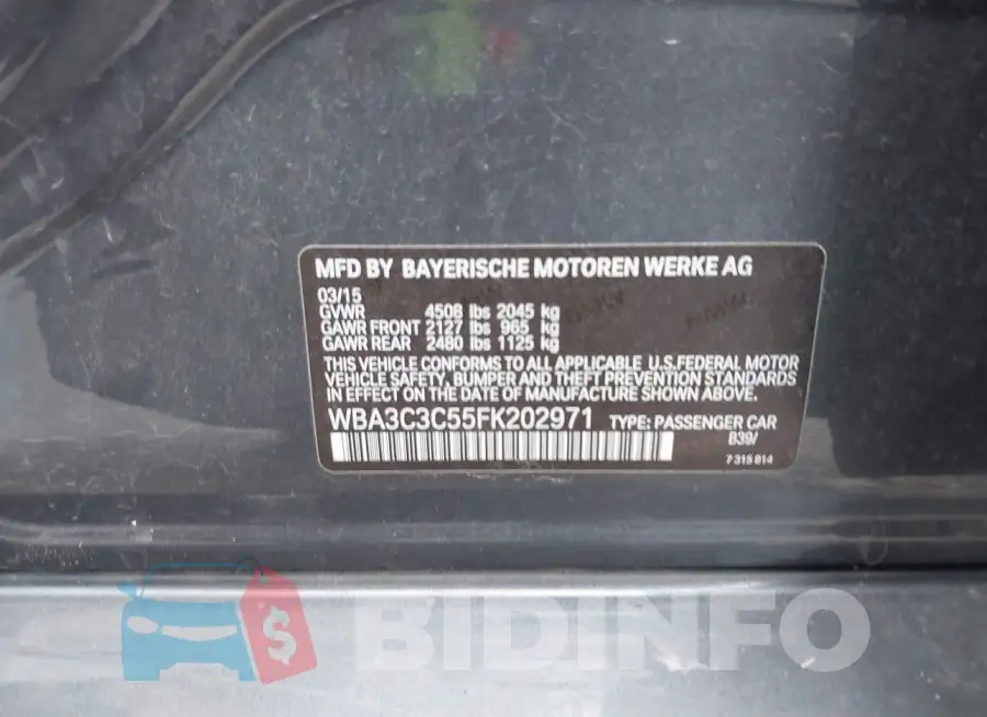WBA3C3C55FK202971 Photo# 9