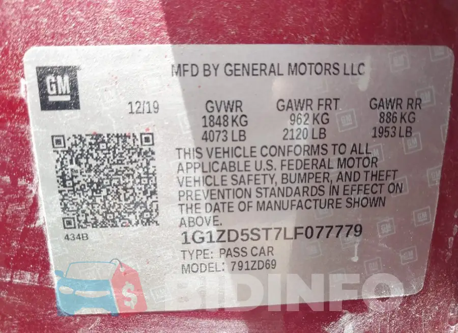 1G1ZD5ST7LF077779 Photo# 9