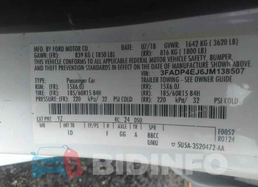 3FADP4EJ6JM138507 Photo# 9