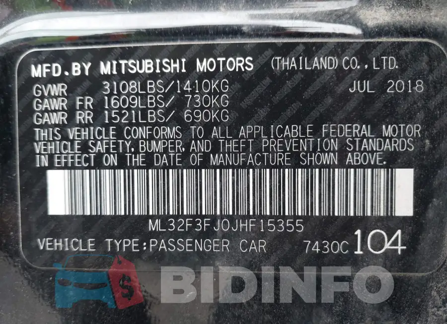 ML32F3FJ0JHF15355 Photo# 9
