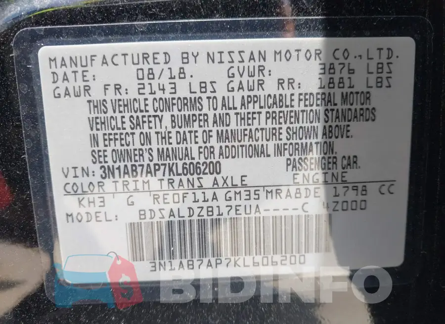 3N1AB7AP7KL606200 Photo# 9