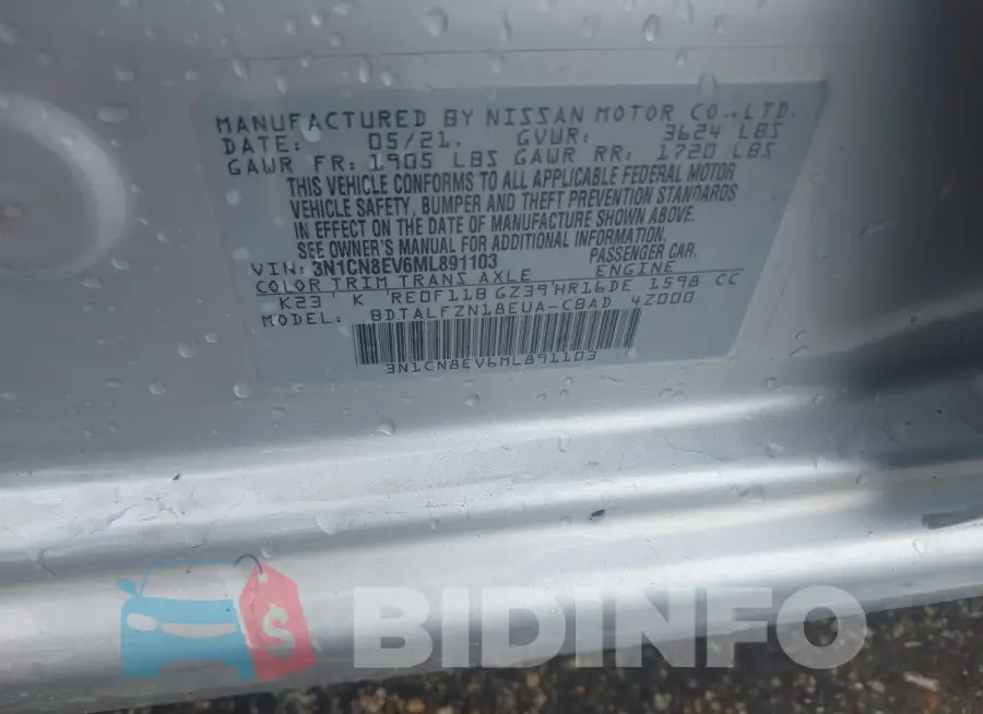 3N1CN8EV6ML891103 Photo# 9