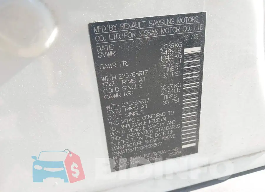 KNMAT2MT2GP633807 Photo# 9