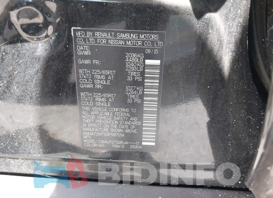 KNMAT2MT5GP597014 Photo# 9