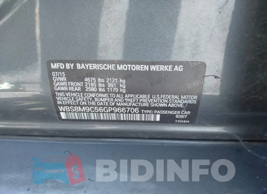 WBS8M9C56GP966706 Photo# 9