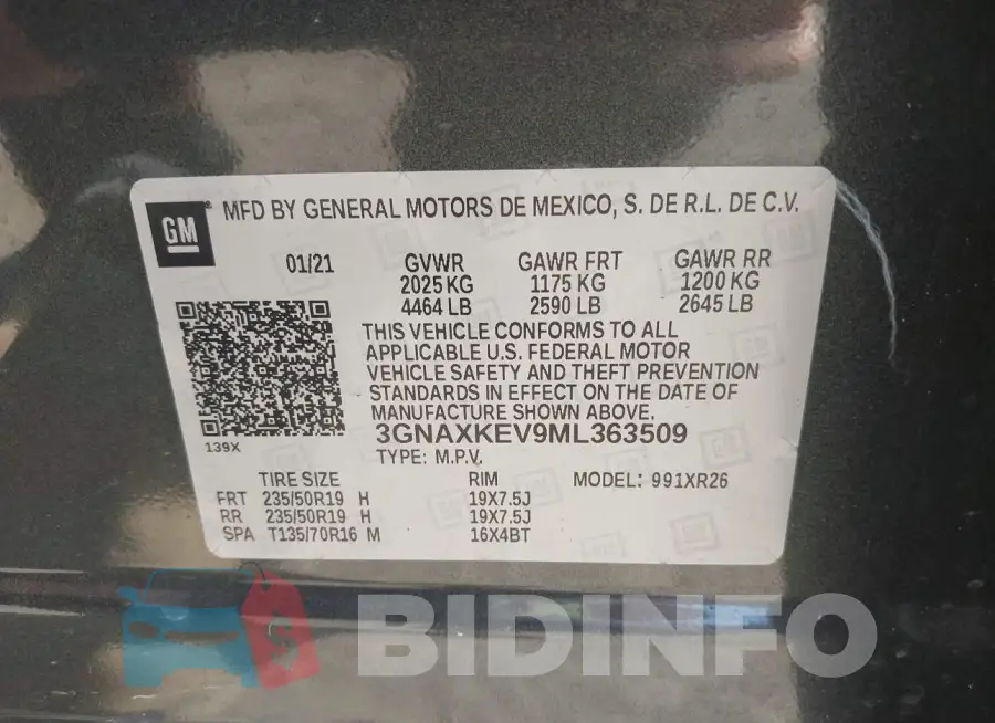 3GNAXKEV9ML363509 Photo# 9