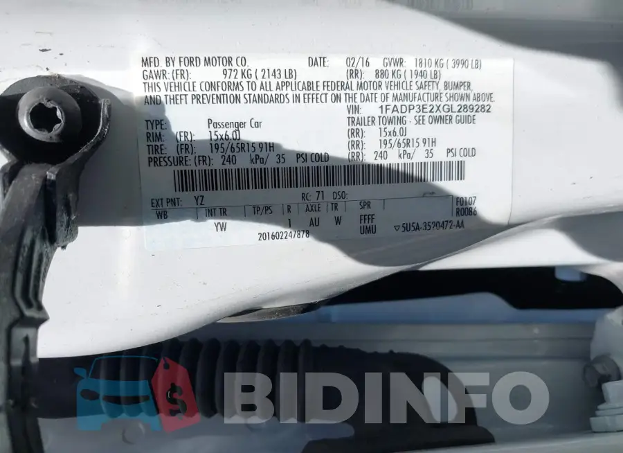 1FADP3E2XGL289282 Photo# 9
