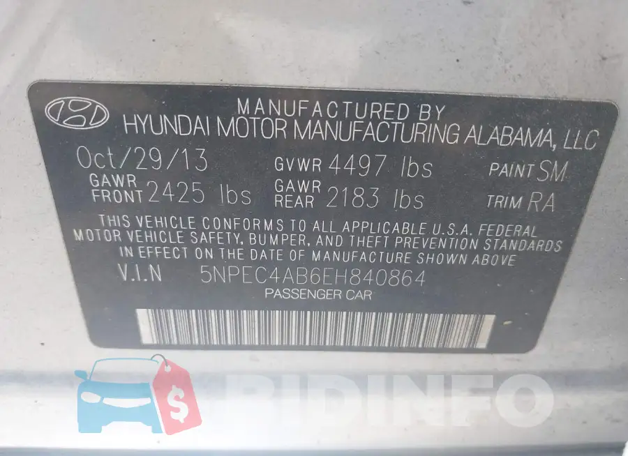 5NPEC4AB6EH840864 Photo# 9